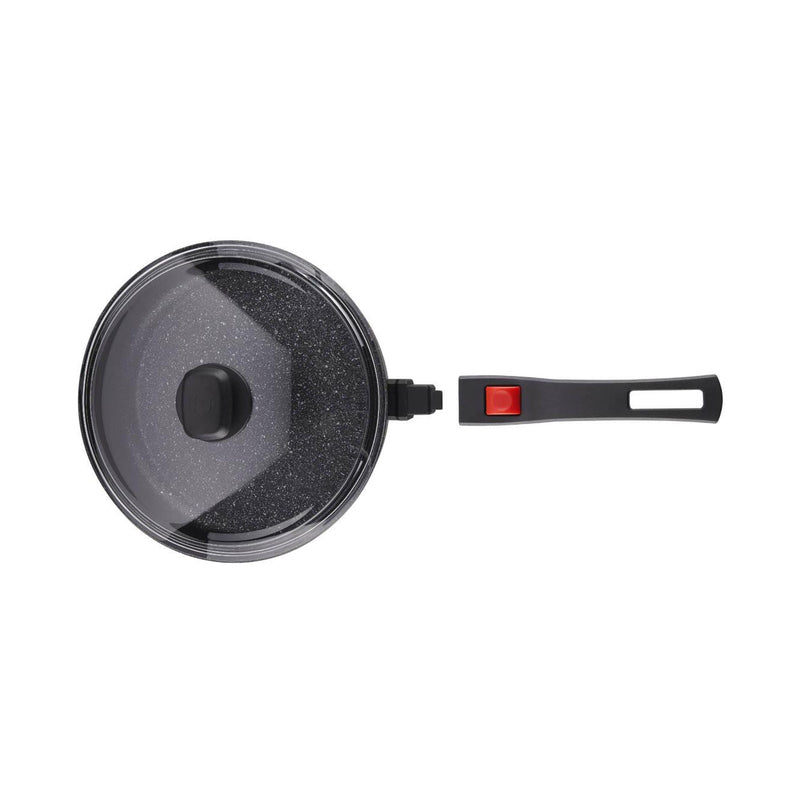 Korkmaz Ornella 26x7 cm Non-Stick Frying Pan with Lid - Removable Handle, Free PFOA, Made in Turkey