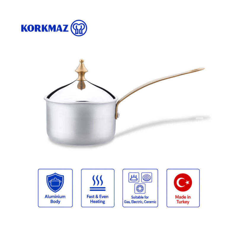 Korkmaz Hanedan 9cm Non-Stick Mini Saucepan with Lid 0.35L, Gas Electric Ceramic Hob