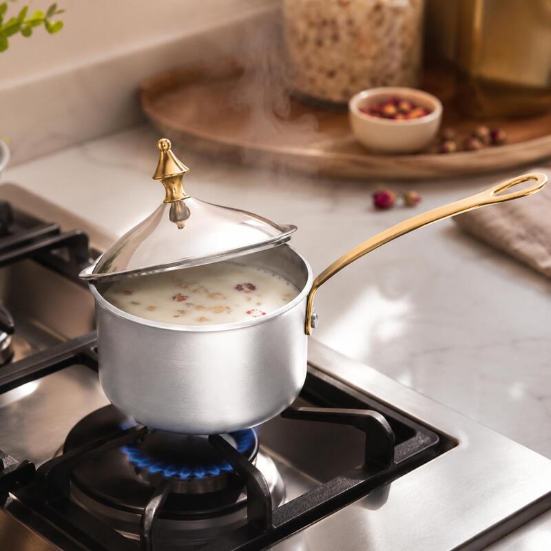 Korkmaz Hanedan 9cm Non-Stick Mini Saucepan with Lid 0.35L, Gas Electric Ceramic Hob