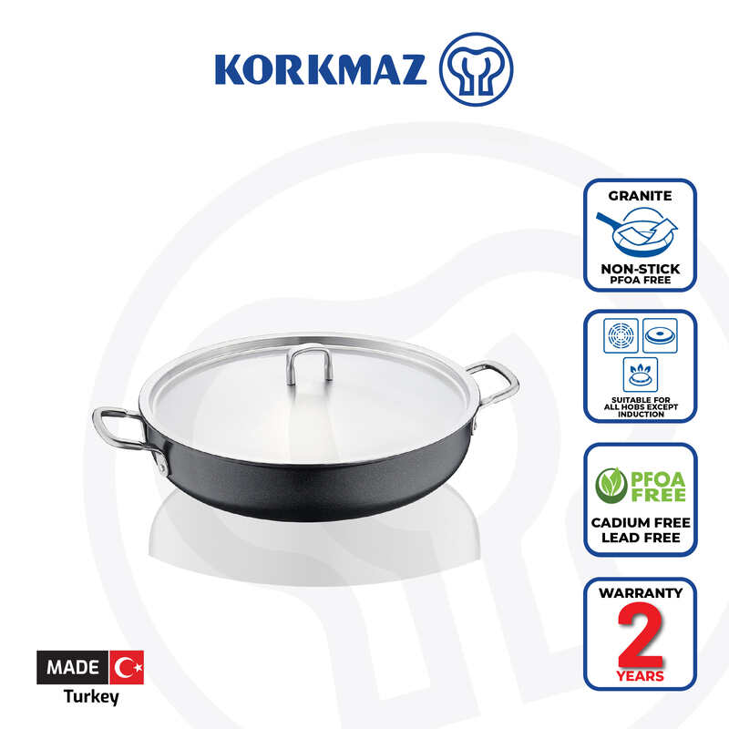 Korkmaz Doria Eksta Non Stick Cooking Pot with Lid - 32x8cm