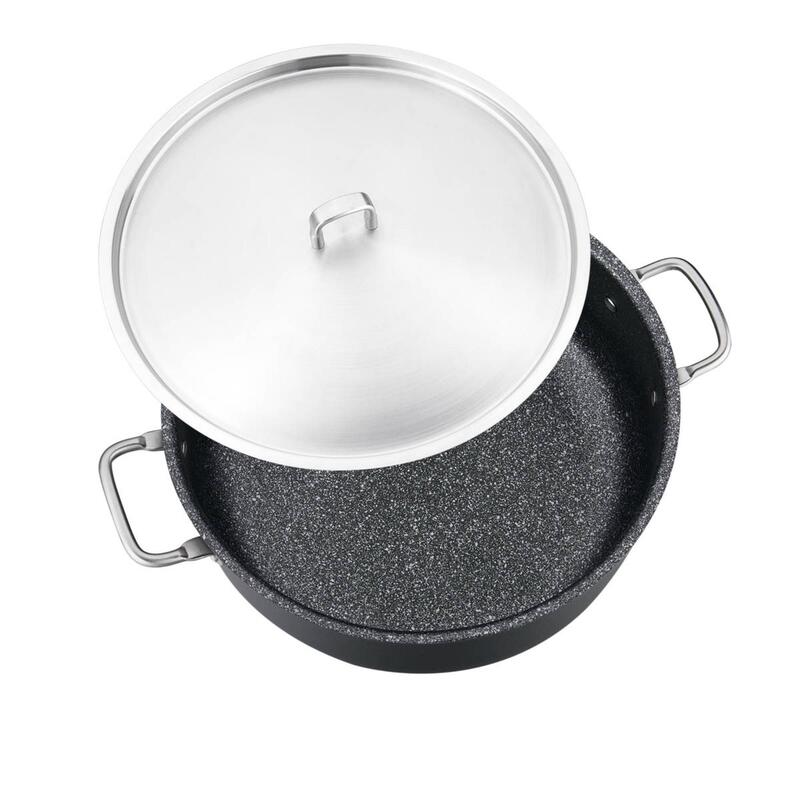 Korkmaz Doria Non-Stick Shallow Casserole Pot with Lid 32cm, Induction Compatible