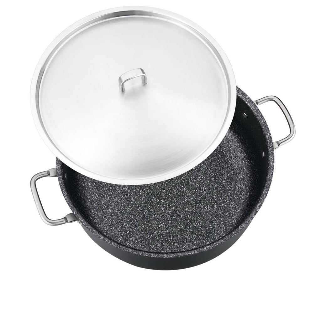 Korkmaz Doria Non Stick Stock Pot with Stainless Steel Lid , PFOA Free, Induction Compatible, Made In Turkey