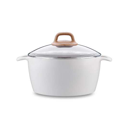 Korkmaz Gusto Non Stick Ceramic Stock Pot with Glass Lid - Gas Stove Compatible, Made In Turkey