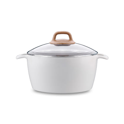 Korkmaz Gusto Non Stick Ceramic Stock Pot with Glass Lid - Gas Stove Compatible, Made In Turkey