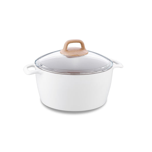 Korkmaz Gusto Non Stick Ceramic Stock Pot with Glass Lid - Gas Stove Compatible, Made In Turkey