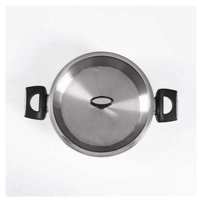 Korkmaz Nora Stainless Steel Cooking Pot with Lid - 24x8 cm, Induction Compatible, Made in Turkey