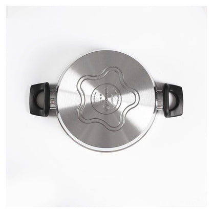 Korkmaz Nora Stainless Steel Cooking Pot with Lid - 24x8 cm, Induction Compatible, Made in Turkey