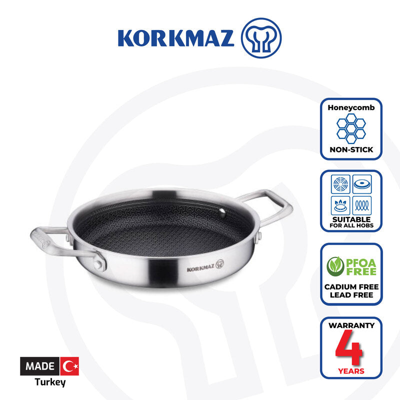 Korkmaz Altima Stainless Steel Honeycomb Frying Pan 20cm