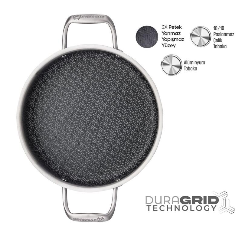 Korkmaz Altima Stainless Steel Honeycomb Frying Pan 20cm