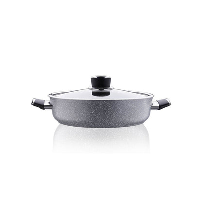 Korkmaz Palma Non Stick Cooking Pot with Glass Lid - 26x7cm, Induction Compatible, PFOA Free, Made In Turkey