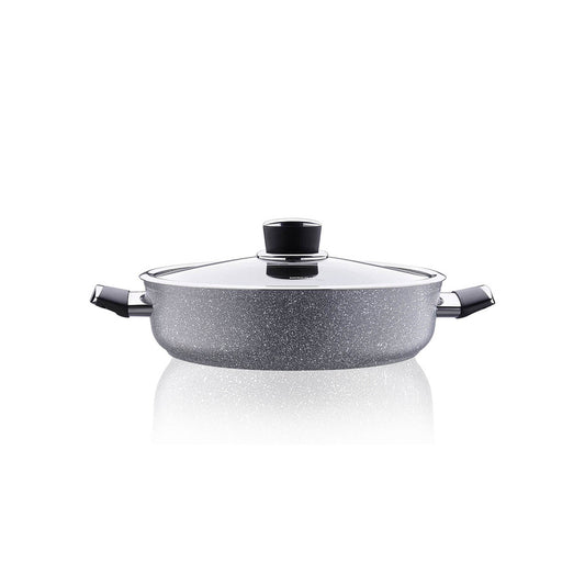 Korkmaz Palma Non Stick Cooking Pot with Glass Lid - 26x7cm, Induction Compatible, PFOA Free, Made In Turkey