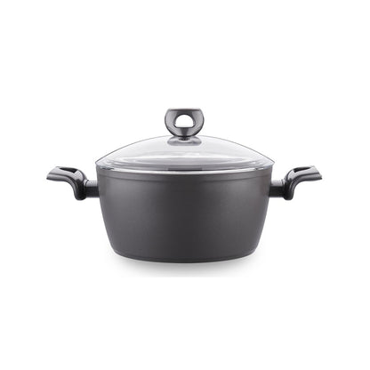 Korkmaz Nora Non Stick Ceramic Pot with Glass Lid - 24x11.7cm, PFOA Free, Gas Stove Compatible, Made In Turkey