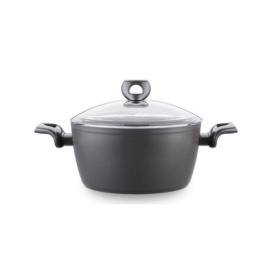 Korkmaz Nora Non Stick Ceramic Pot with Glass Lid - 24x11.7cm, PFOA Free, Gas Stove Compatible, Made In Turkey