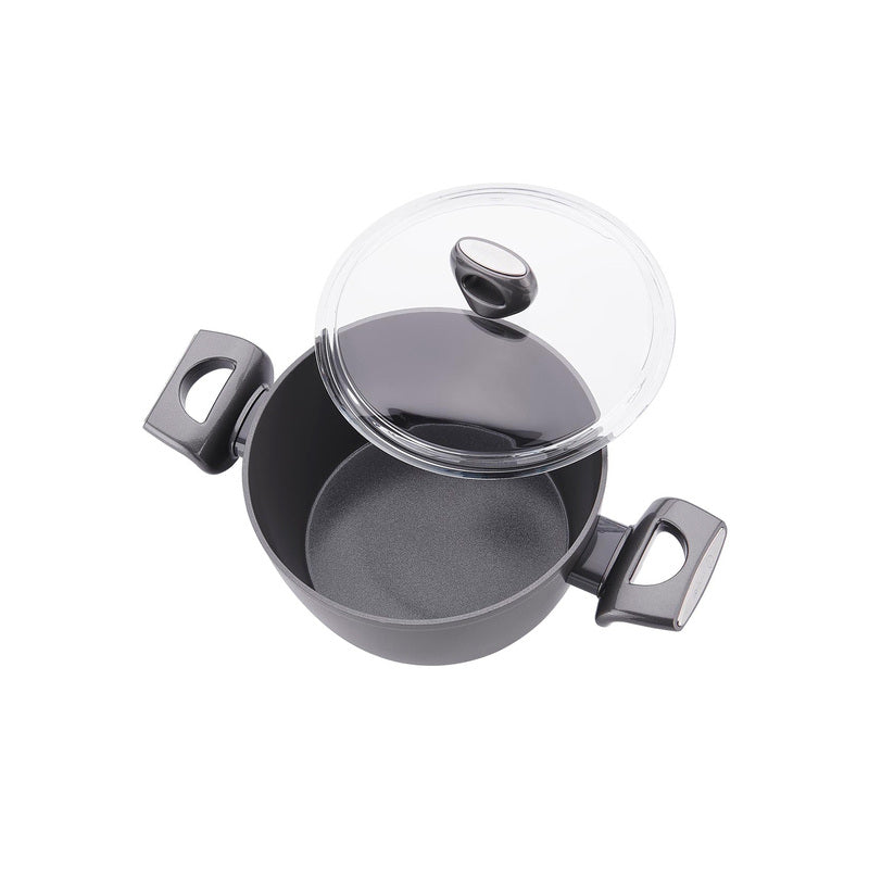 Korkmaz Nora Non Stick Ceramic Pot with Glass Lid - 24x11.7cm