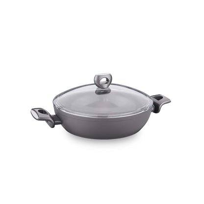 Korkmaz Nora Non-Stick Ceramic Pot with Glass Lid - PFOA Free, Made in Turkey, Non Induction Compatible