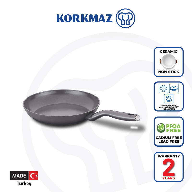 Korkmaz Nora Non Stick Ceramic Frying Pan - PFOA Free, Gas Stove Compatible, Made In Turkey