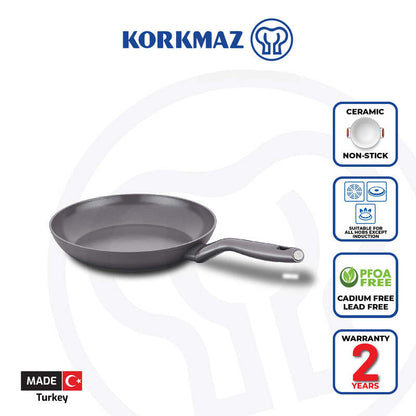 Korkmaz Nora Non Stick Ceramic Frying Pan - PFOA Free, Gas Stove Compatible, Made In Turkey