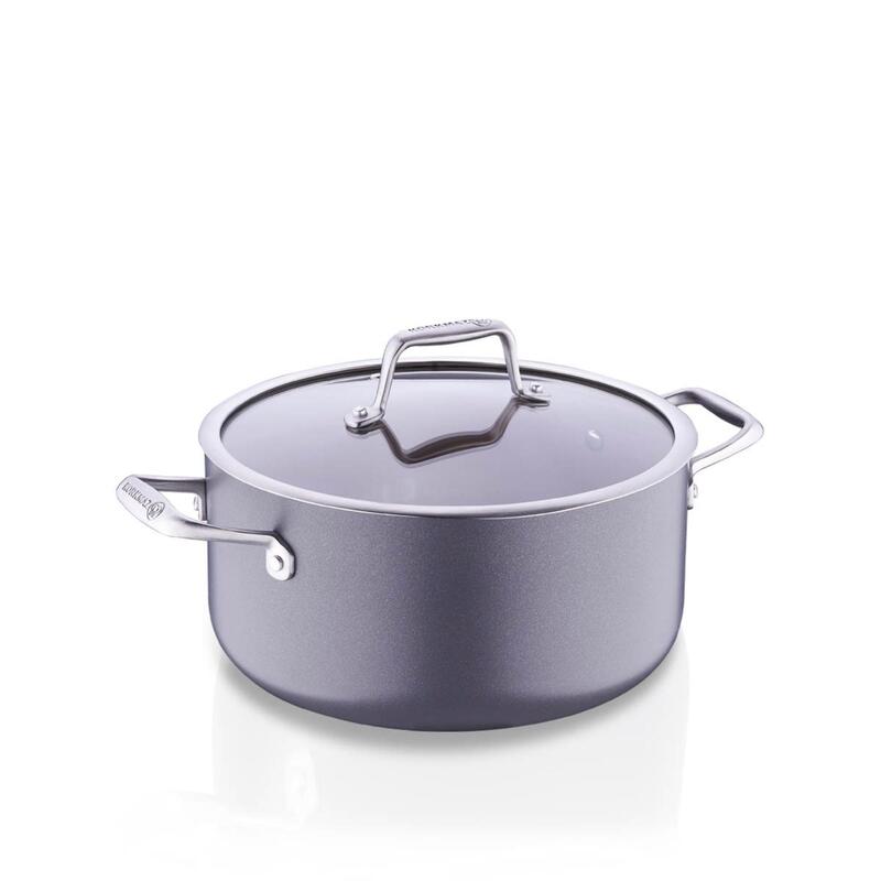 Korkmaz Boena Ceramic Non-Stick Casserole Pot with Glass Lid – 24 x 12.5 cm