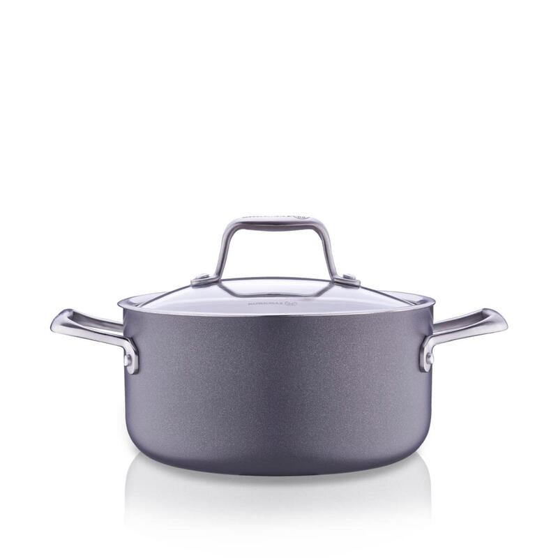 Korkmaz Boena Ceramic Non-Stick Casserole Pot with Glass Lid – 24 x 12.5 cm