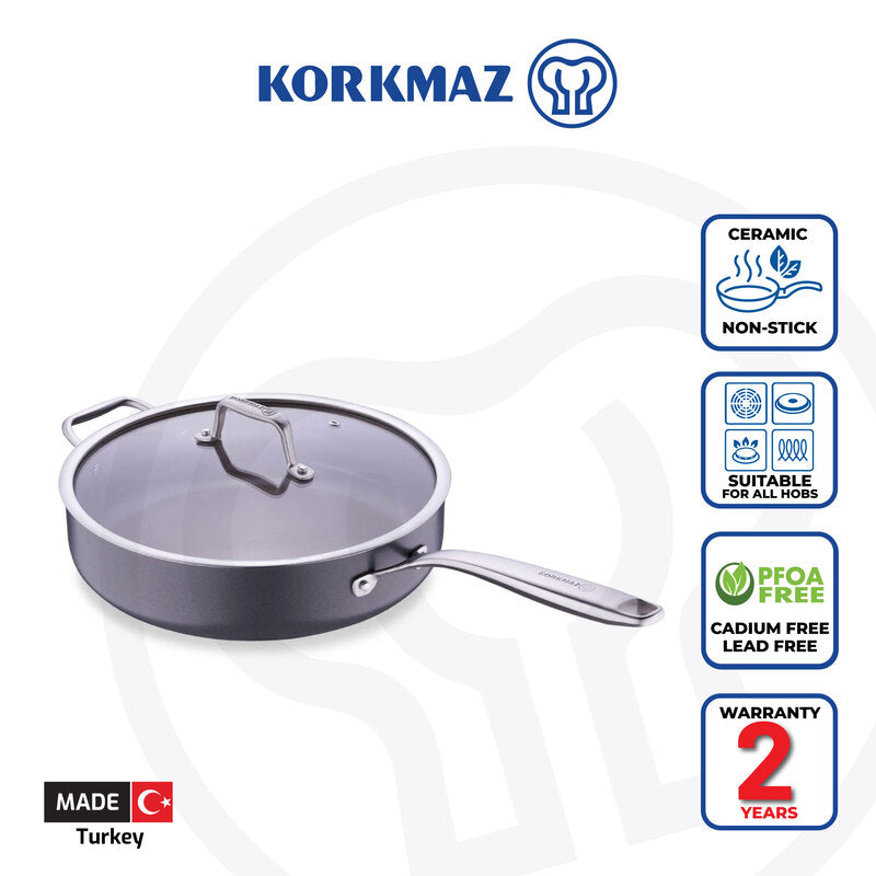 Korkmaz Boena Ceramic Non-Stick Frying Pan 28cm – Scratch Resistant, Induction Compatible