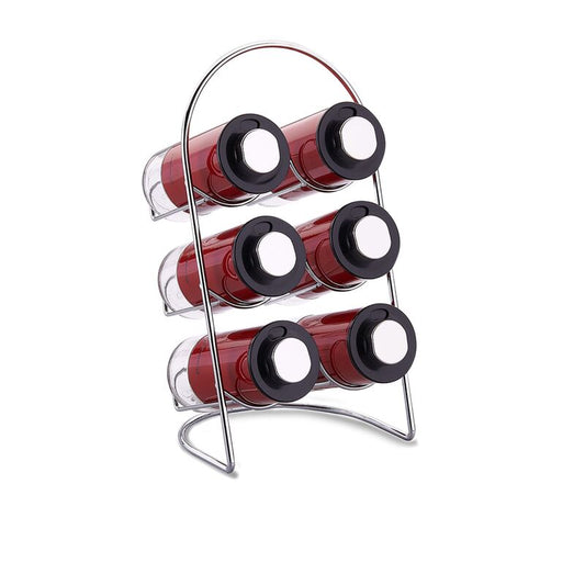 Korkmaz Stora Plus Spice Rack Organizer with Set of 6 Glass Spice Jars - Made in Turkey