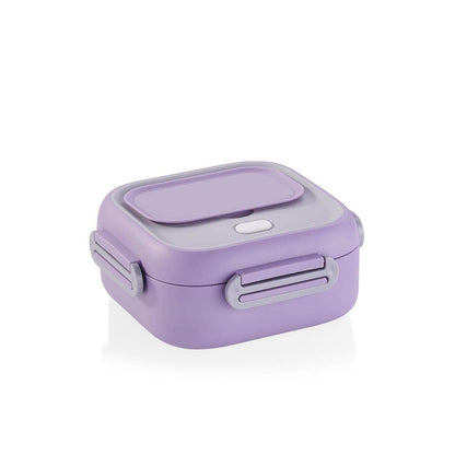 Korkmaz Essentials Stainless Steel Inside Green Lunch Box with Spoon - Made in Turkey