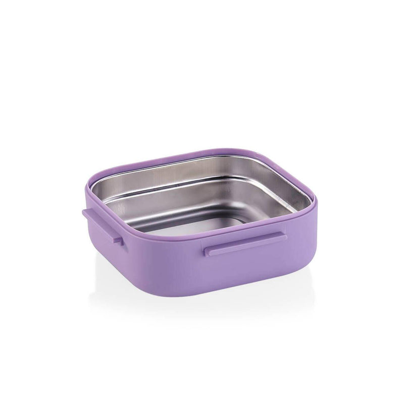 Korkmaz Essentials Stainless Steel Inside Green Lunch Box with Spoon - Made in Turkey