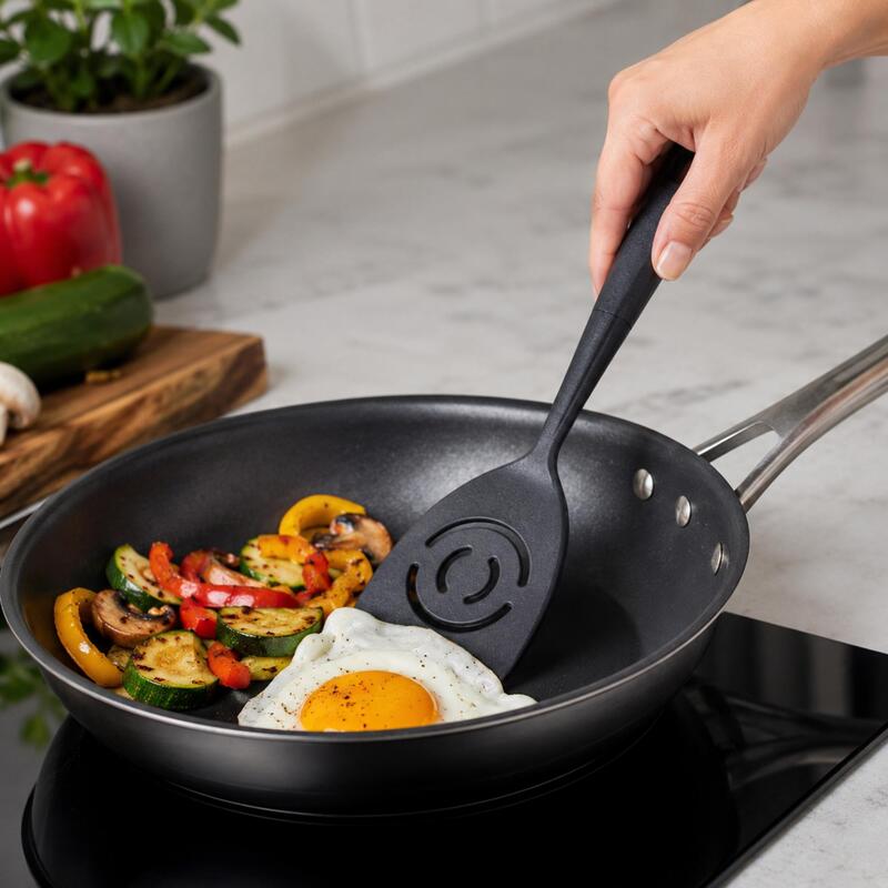 Korkmaz Nora Slotted Turner Spatula for Non-Stick Cookware
