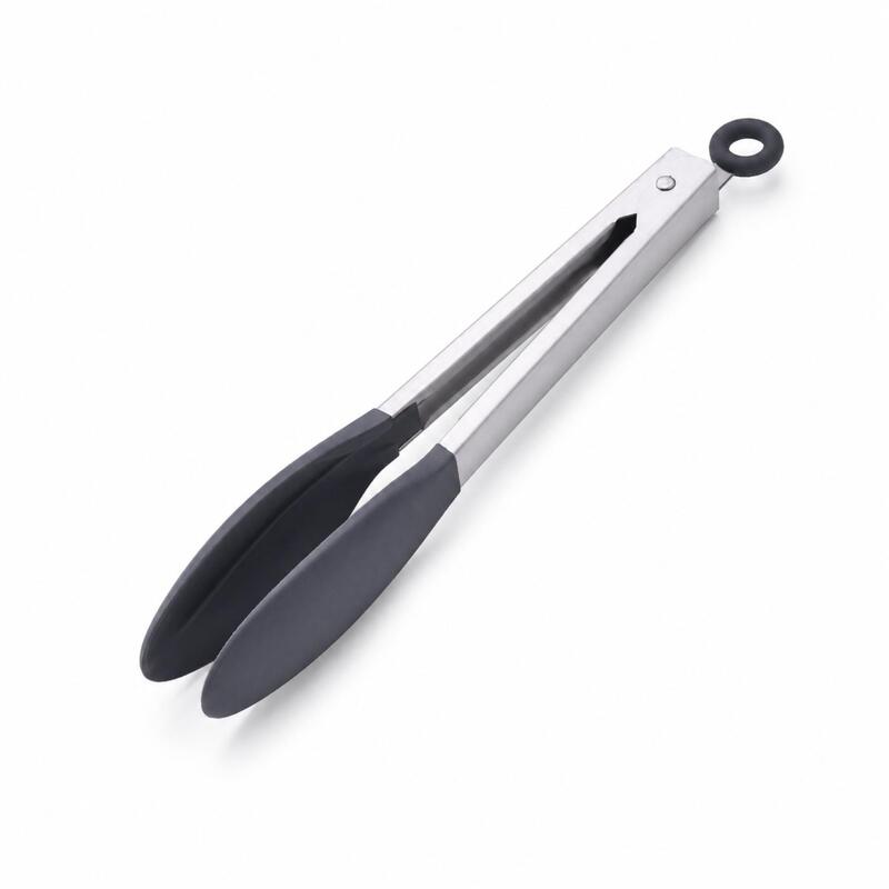 Korkmaz Twisty Silicone Kitchen Tongs with Locking Clip, Non-Stick Safe