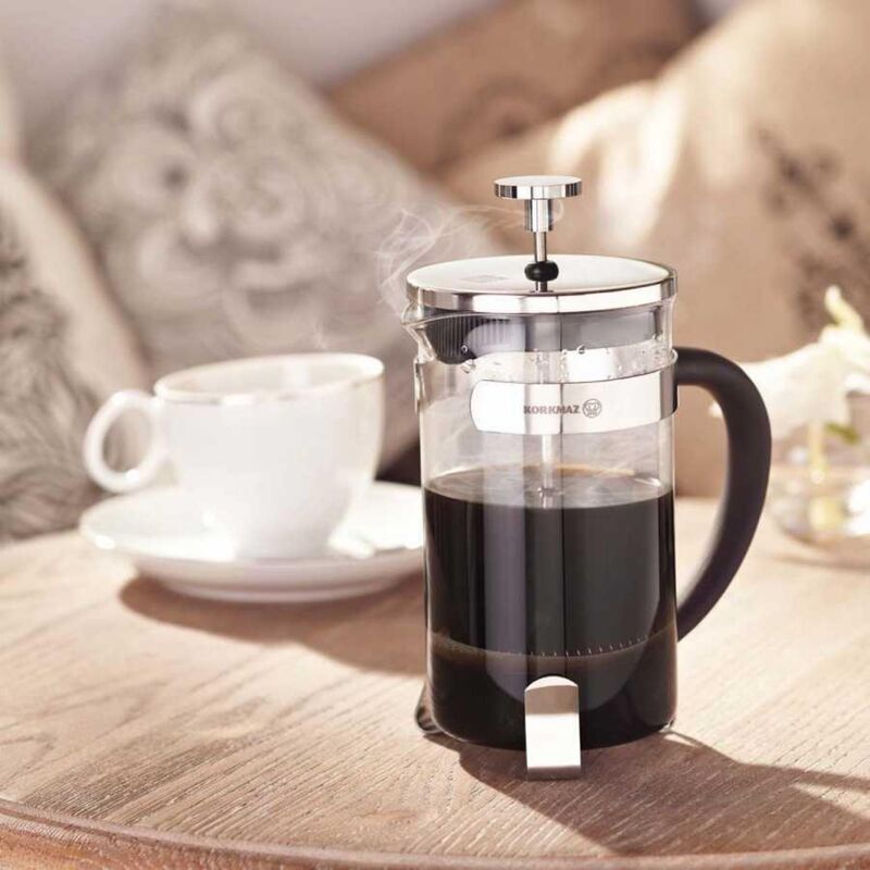 Korkmaz Pressa 800ml Coffee Press - French Press Coffee Maker, Glass Copper Stainless Steel, Heat Resistant Borosilicate Coffee Pot