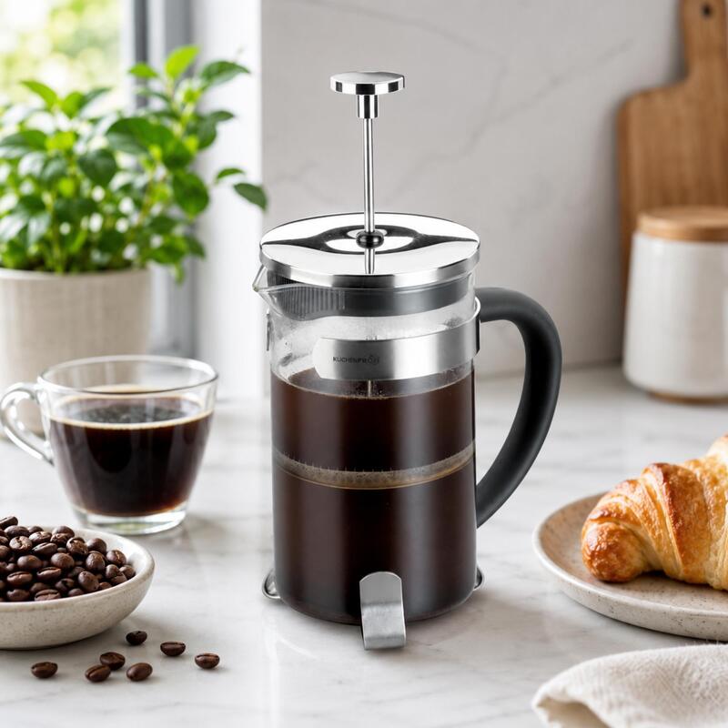 Korkmaz Glass French Press Coffee & Tea Maker with Stainless Steel Filter