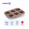 Korkmaz Muffy 6-Cup Granite Non-Stick Muffin and Cupcake Baking Pan