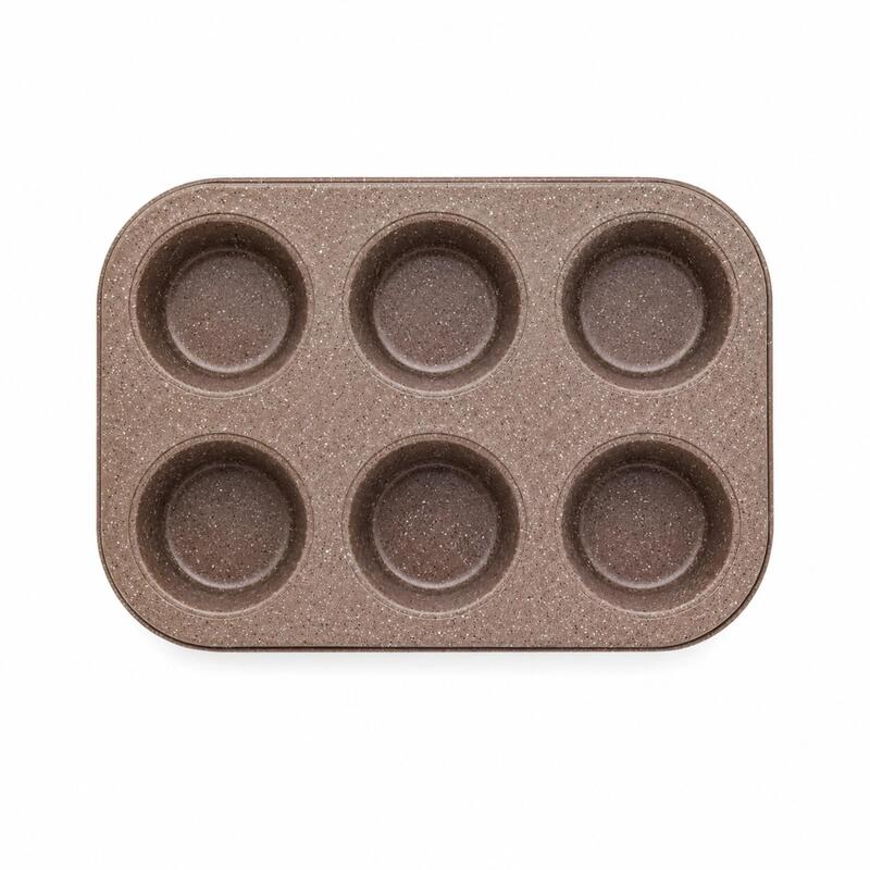 Korkmaz Muffy 6-Cup Granite Non-Stick Muffin and Cupcake Baking Pan