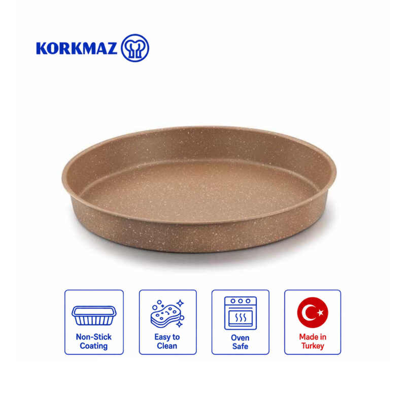 Korkmaz Torta 36cm Non-Stick Round Oven Tray for Cake, Pizza and Pastries