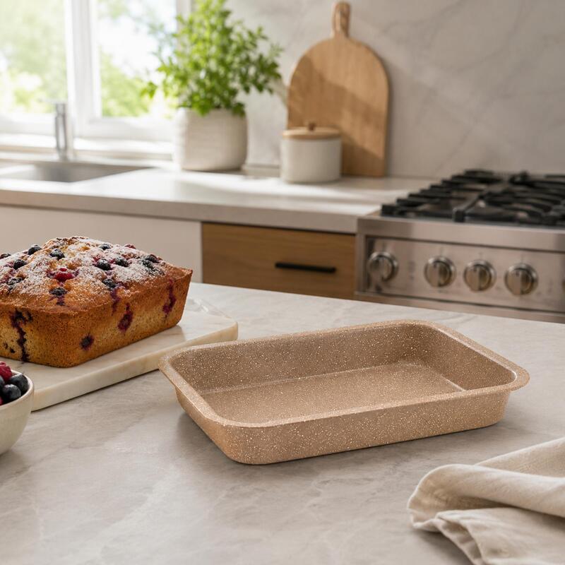 Korkmaz 39cm Non-Stick Rectangular Oven Tray for Cakes, Brownies and Lasagne