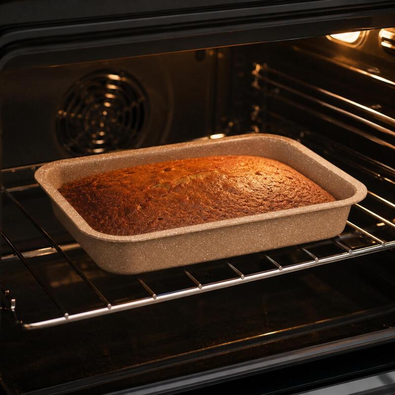 Korkmaz 39cm Non-Stick Rectangular Oven Tray for Cakes, Brownies and Lasagne