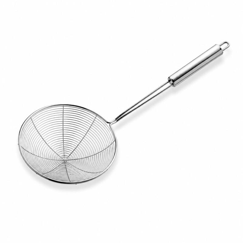 Korkmaz Twisty Stainless Steel Spider Strainer Skimmer for Frying, 15.5 cm