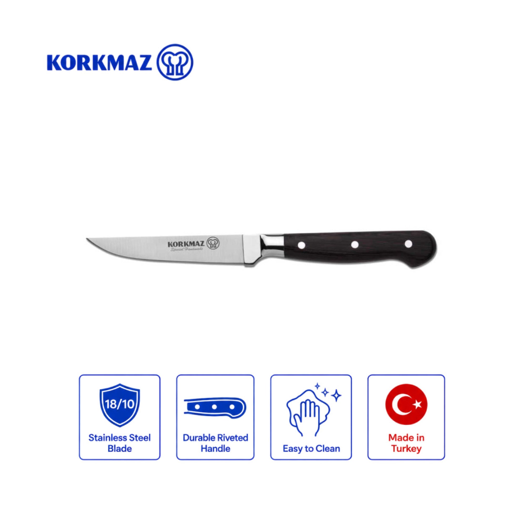 Korkmaz Sürmene Turkey Stainless Steel Kitchen Knife , Made in Turkey