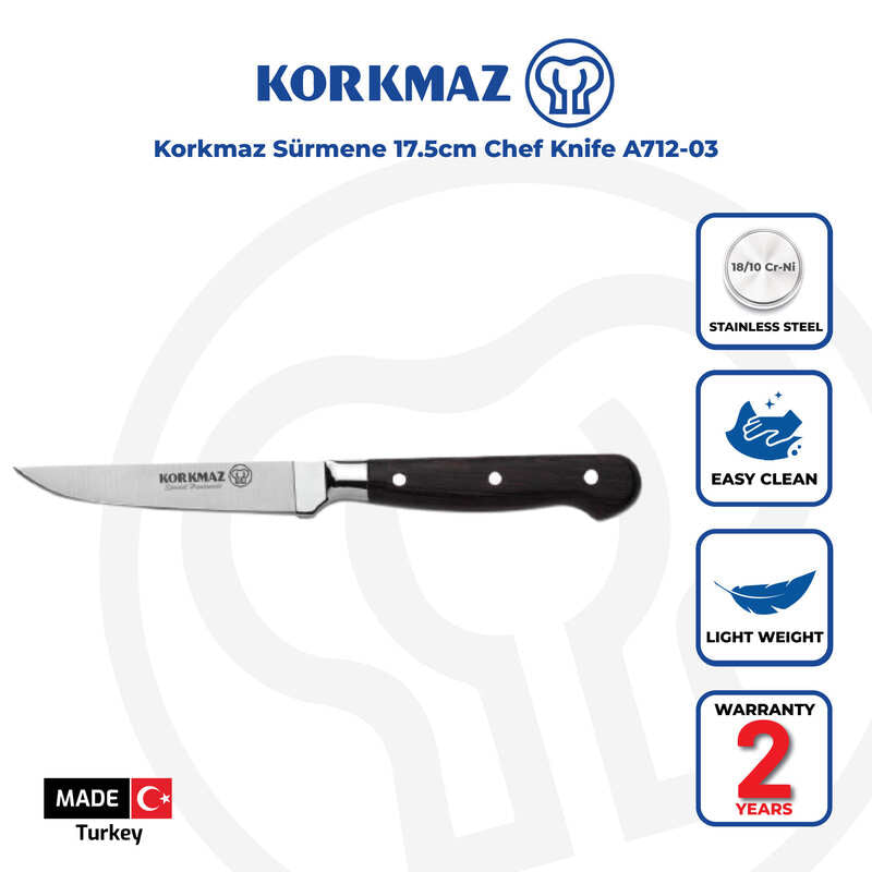 Korkmaz Sürmene Turkey Stainless Steel Kitchen Knife , Made in Turkey