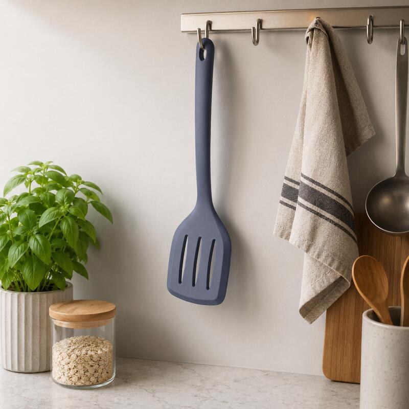 Korkmaz Twisty Silicone Slotted Turner, Heat-Resistant BPA-Free Spatula