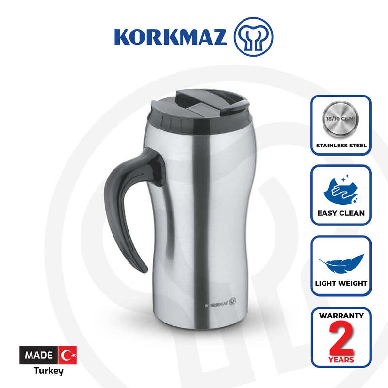 Korkmaz Comfort Stainless Steel Vacuum Insulated Travel Tumbler - Durable Coffee Mug, Made in Turkey
