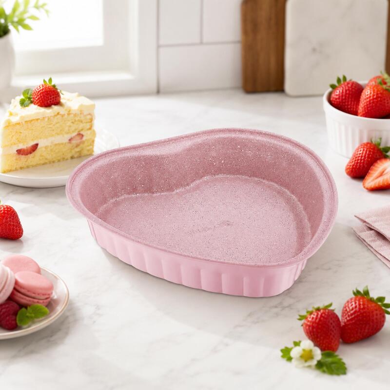 Korkmaz Torta Heart-Shaped Granite Non-Stick Cake Pan, 27cm