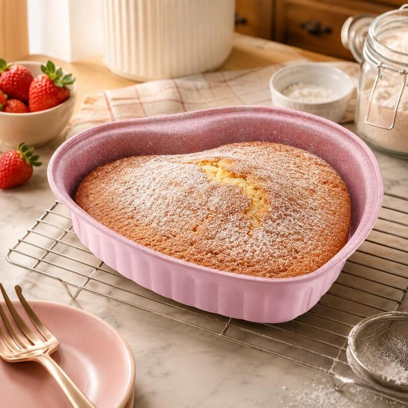 Korkmaz Torta Heart-Shaped Granite Non-Stick Cake Pan, 27cm