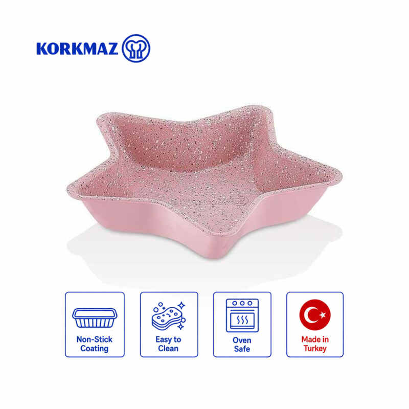 Korkmaz Torta 2-Piece Granite Non-Stick Mini Star Cake Pan Set, 9cm
