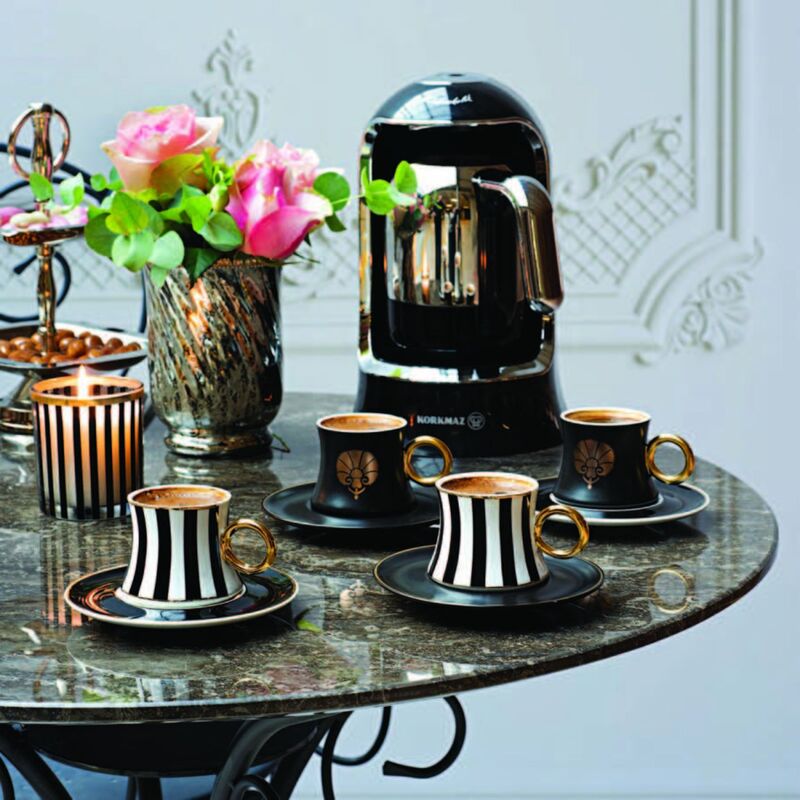 Korkmaz Freedom Coffee Espresso Cups with Saucers Set