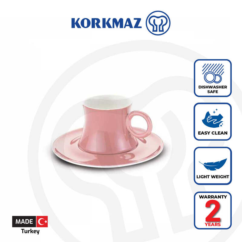 Korkmaz Freedom Set of 6 Pink Coffee Cups