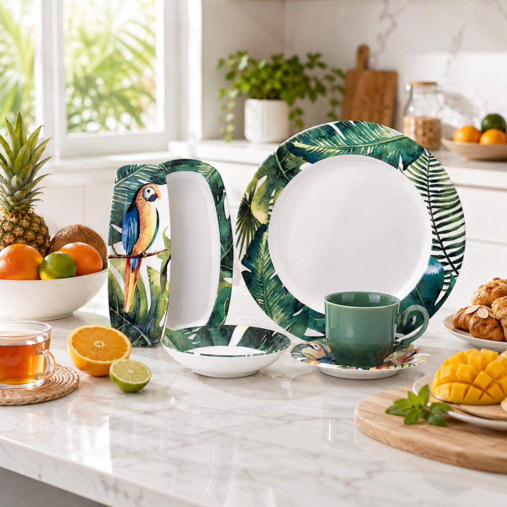 Korkmaz Natura Collection Breakfast Set - 26 Pieces, Cups and Saucers Sets, Breakfast Plates,  Made in Turkey