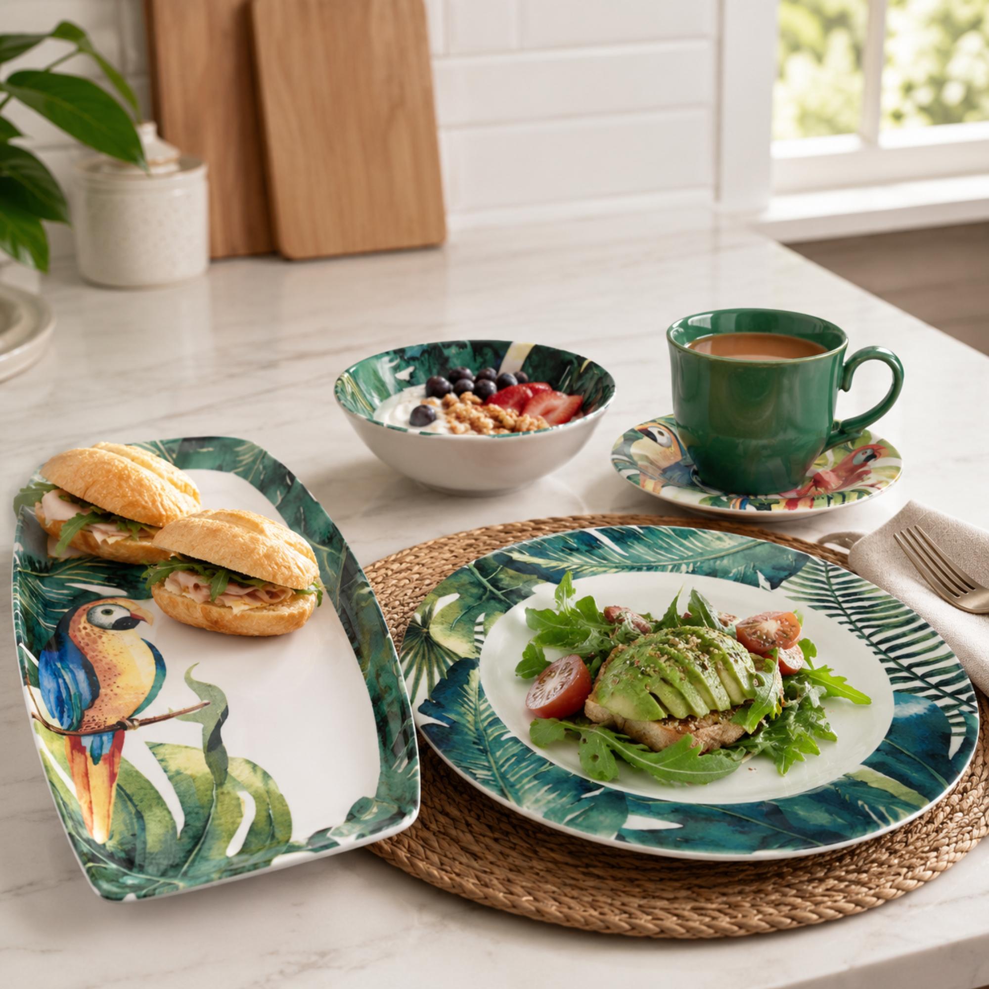 Korkmaz Natura Collection Breakfast Set - 26 Pieces, Cups and Saucers Sets, Breakfast Plates,  Made in Turkey
