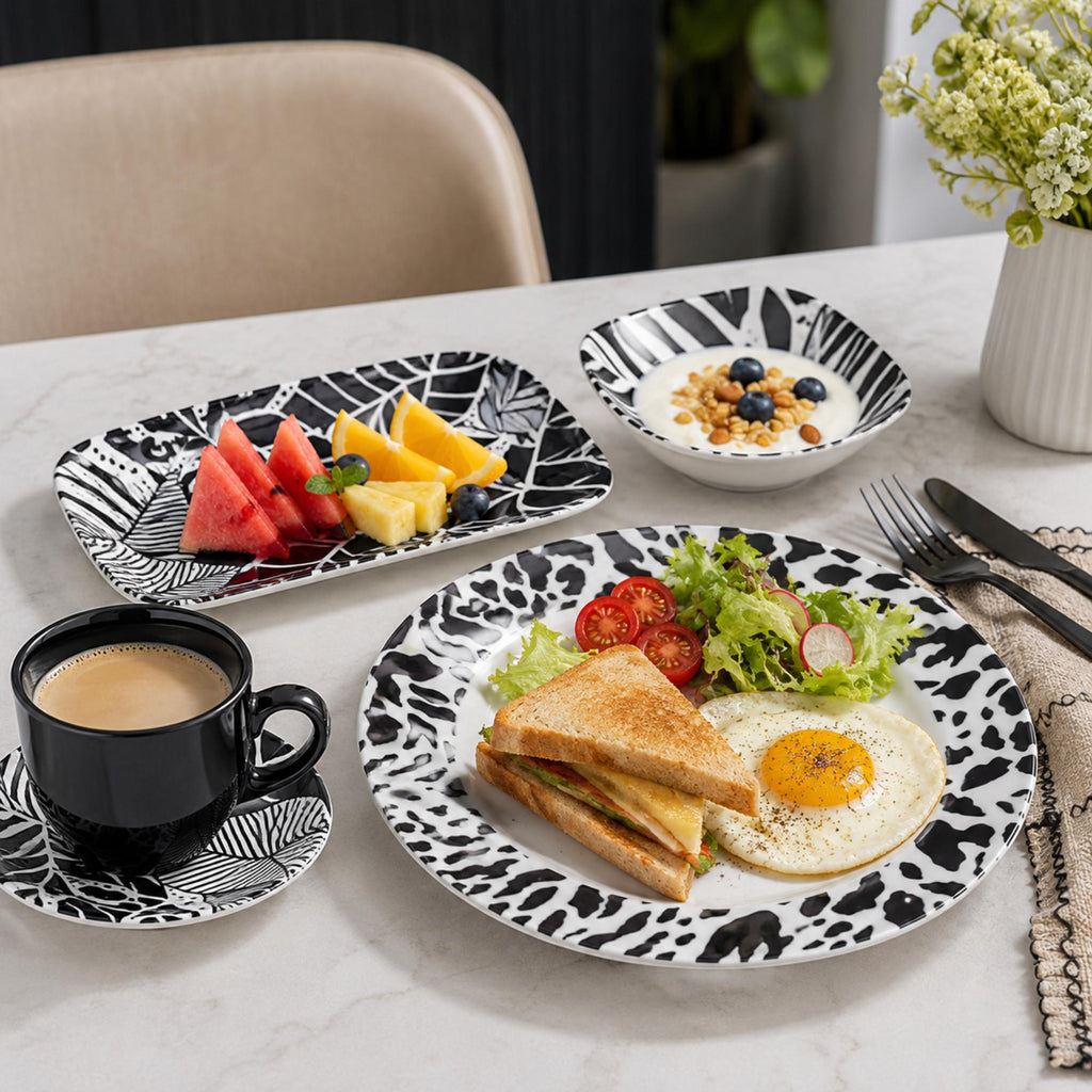 Korkmaz Natura Collection Breakfast Set - 26 Pieces, Cups and Saucers Sets, Breakfast Plates,  Made in Turkey