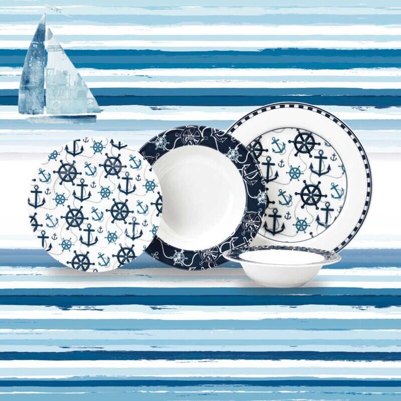 Korkmaz Vanessa Collection Dinnerware Set - 18 Pieces, Plates, Dishes, Bowls for 6 People, Made in Turkey